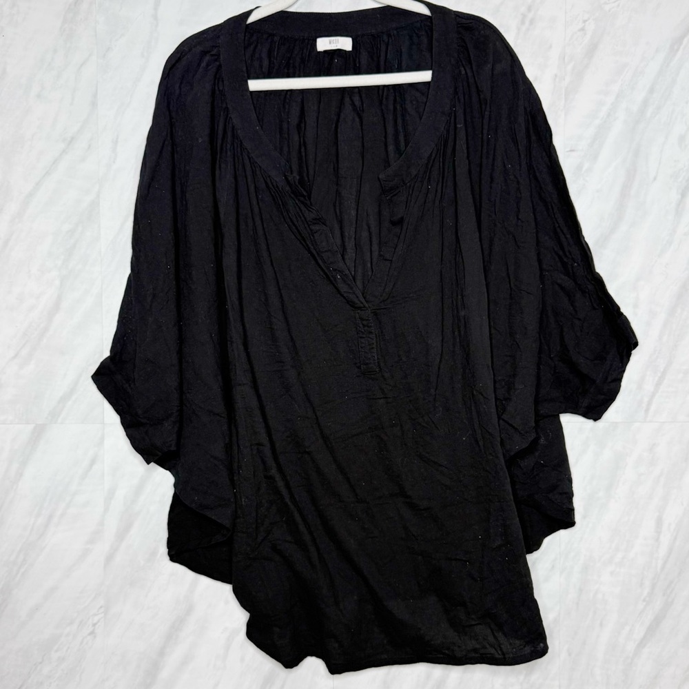 Mikoh Black Oversized Tunic with Mandarin 3/Large
